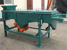 碳鋼加裝料斗的雙層直線振動篩。