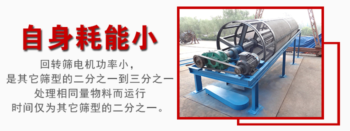 滾筒篩耗能小，使用壽命長(zhǎng)，維修方便
